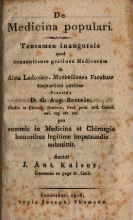 De medicina populari : tentamen inauguralis