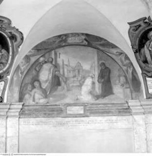 Freskenzyklus zum Leben des heiligen Franziskus von Paola, Der Heilige hält glühende Kohlen in den Händen