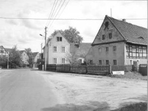 Birkwitz-Pratzschwitz. Dorfplatz Pratzschwitz. Pratzschwitzer Straße. Blick in Richtung Pirna
