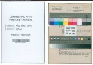Entnazifizierung Heinrich Mueller , geb. 11.06.1901 (Finanzangestellter)