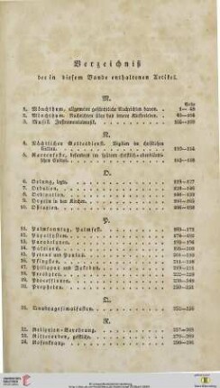 Verzeichniß der in diesem Bande enthaltenen Artikel