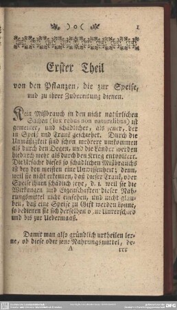 Erster Theil von den Pflanzen, die zur Speise, und zu ihrer Zubereitung dienen