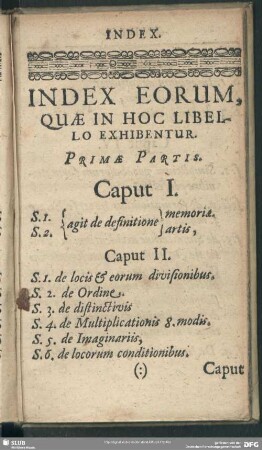 Index Eorum, Quae In Hoc Libello Exhibentur