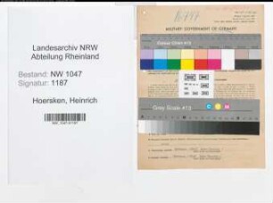 Entnazifizierung Heinrich Hoersken , geb. 12.07.1906 (Angestellter)