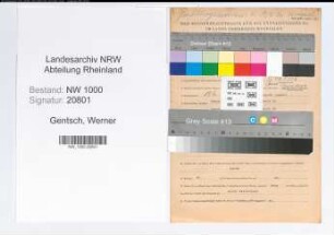 Entnazifizierung Werner Gentsch, geb. 19.04.1897 (Postangest.)