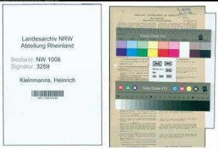 Entnazifizierung Heinrich Kleinmanns , geb. 05.02.1888 (Landwirt)