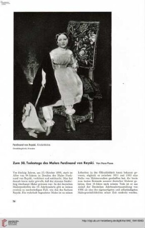 56: Zum 50. Todestage des Malers Ferdinand von Rayski