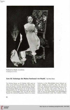 56: Zum 50. Todestage des Malers Ferdinand von Rayski