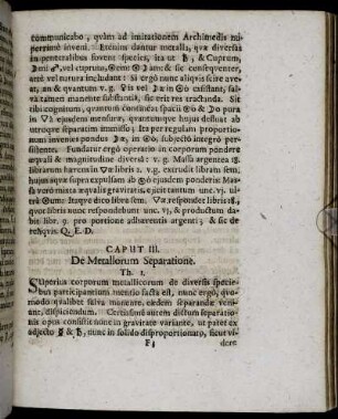 Caput III. De Metallorum Separatione.