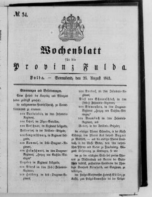 Nr. 34, Ausgabe vom 26. August 1843