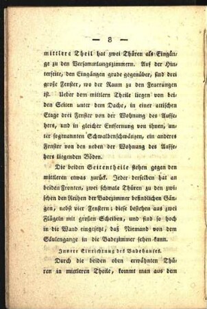 Innere Einrichtung des Badehauses.