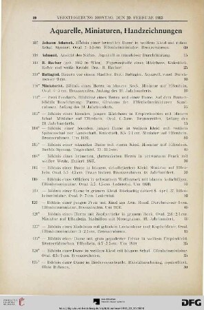Aqarelle, Miniaturen, Handzeichnungen (Nr. 107-213)