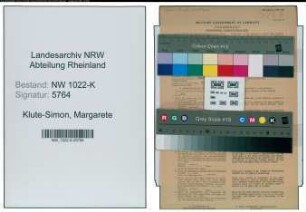 Entnazifizierung Margarete Klute-Simon , geb. 16.09.1917 (Stenotypistin)