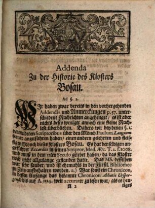 Svpplementa und Anhang Zu der Historie des ehemaligen Benedictiner-Klosters Bosau bey Zeitz