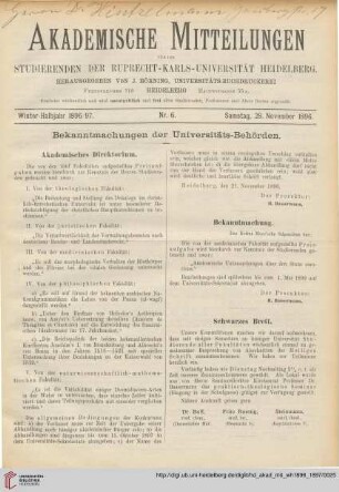 Nr. 6 (28. November 1896)