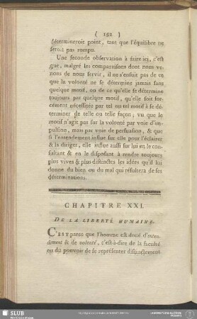 Chapitre XXI. De La Liberté Humaine