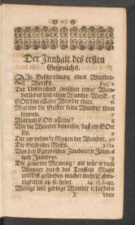Der Innhalt des ersten Gesprächs