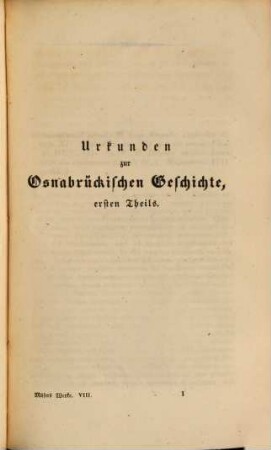 Justus Möser's sämmtliche Werke. 8. Osnabrückische Geschichte. Theil 4, Urkunden