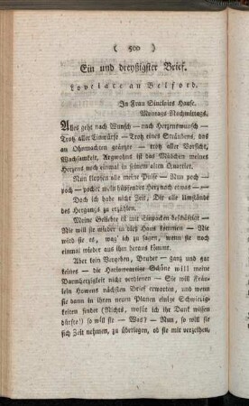 Ein und dreyßigster Brief. Lovelace an Belford. - Fünf und dreyßigster Brief. Lovelace an Belford.