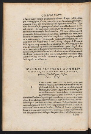 Ioannis Sleidani Commentariorum ... Liber XX.