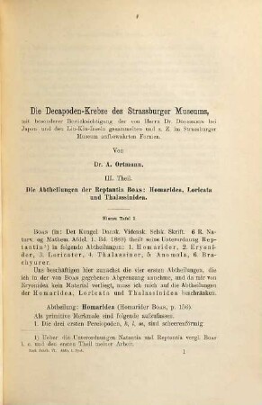 Zoologische Jahrbücher. Abteilung für Systematik, Ökologie und Geographie der Tiere : international journal for zoological sciences. 6. 1892