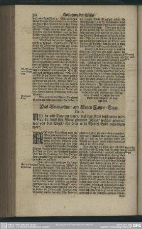 Das Evangelium am Neuen Jahrs-Tage. Luc. 2.