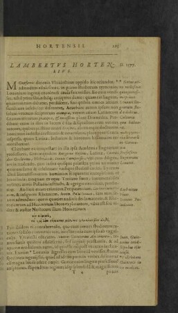 Lambertus Hortensius.