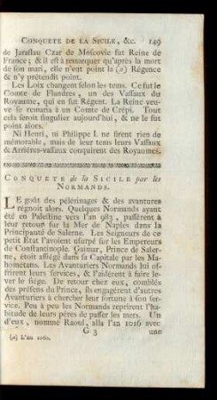 Conquete de la Sicile par les Normands.