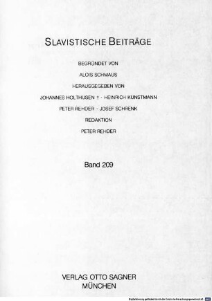 Die altrussischen Handschriften liturgischer Gesänge in sematischer Notation als Hilfsmittel der slavischen Akzentologie
