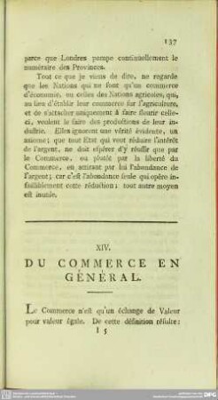 XIV. Du Commerce En Général