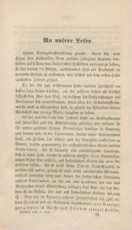 1281-1283 An unsere Leser