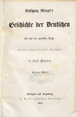 Wolfgang Menzel's Geschichte der Deutschen bis auf die neuesten Tage : in fünf Bänden, 4