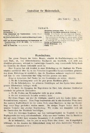 Centralblatt für Elektrotechnik : erste deutsche Zeitschr. für angewandte Elektricitätslehre. 8 = Bd. 8. 1886