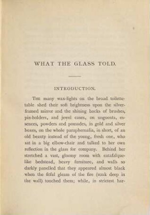 What the glass told : and a study of am woman