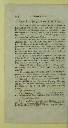 Das Großherzogthum Oldenburg