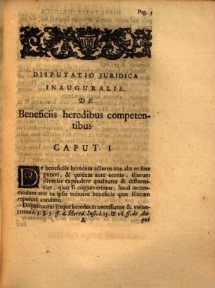 Disp. iur. inaug. de beneficiis, heredibus competentibus