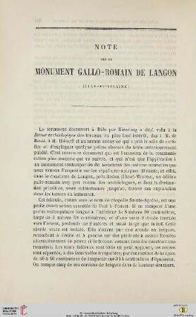 N.S. 13.1866: Note sur le monument gallo-romain de Langon (Ille-et-Vilaine)