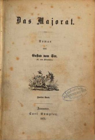 Das Majorat : Roman, 2. Band