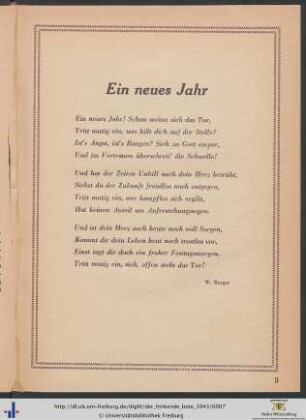 Ein neues Jahr.