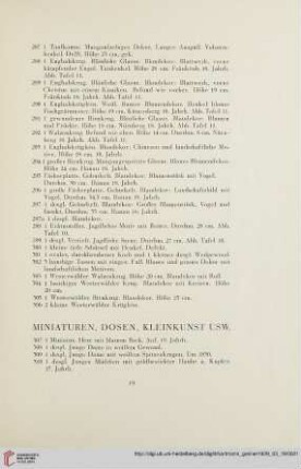 Miniaturen, Dosen, Kleinkunst usw. (Nr.307-337a)
