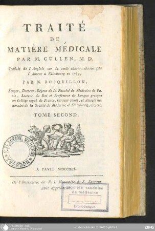 2 (1791): Traité de Matière médicale
