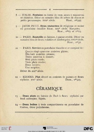 Cèramique (Nr. 13-18)