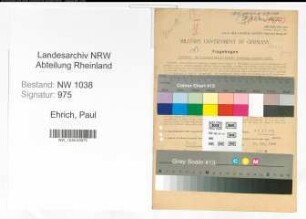 Entnazifizierung Paul Ehrich , geb. 17.10.1906 (Beamter)