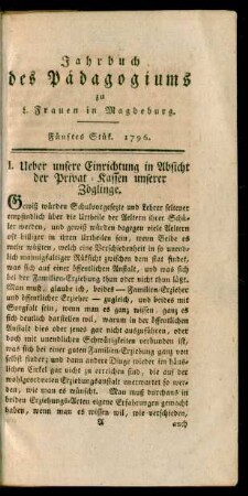 Fünftes Stük. 1796