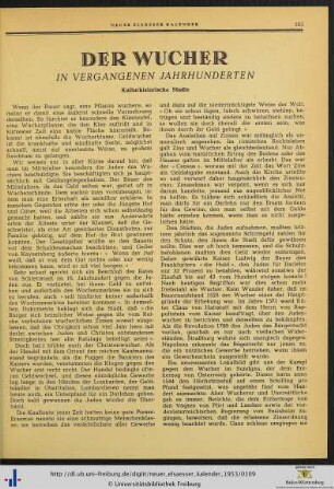 Der wucher in vergangenen Jahrhunderten: kulturhistorische Studie.