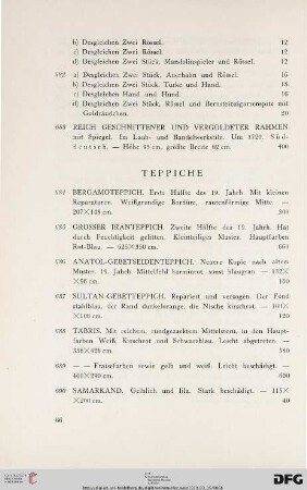 Teppiche (Nr. 684-700)