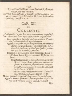 Cap. XII. De Collegiis.