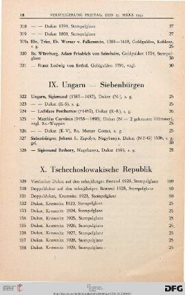 X. Tschechoslowakische Republik (Nr. 329-338)