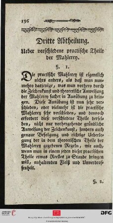 Ueber verschiedene practische Theile der Mahlerey