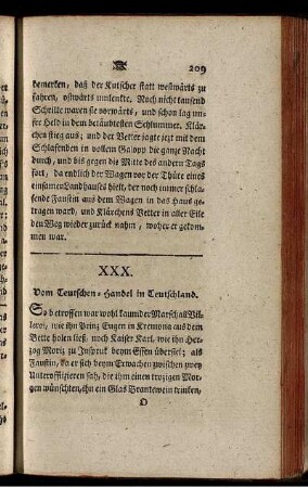 XXX. Vom Teutschen-Handel in Teutschland. XXXIV. Europäische Bestialitäten.